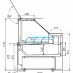 Холодильная витрина Carboma GC111 SM 1,5-1 (газлифт, без боковин)