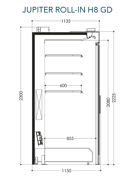 Пристенный стеллаж Roll in JUPITER ROLL-IN