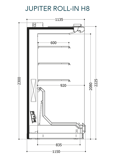 Пристенный стеллаж Roll in JUPITER ROLL-IN