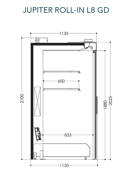 Пристенный стеллаж Roll in JUPITER ROLL-IN