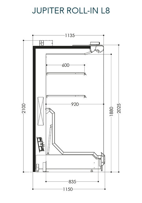 Пристенный стеллаж Roll in JUPITER ROLL-IN