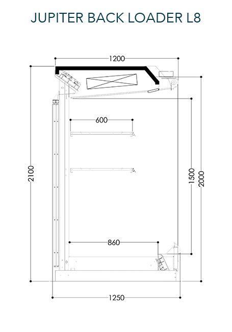 Пристенный стеллаж JUPITER BACK LOADER